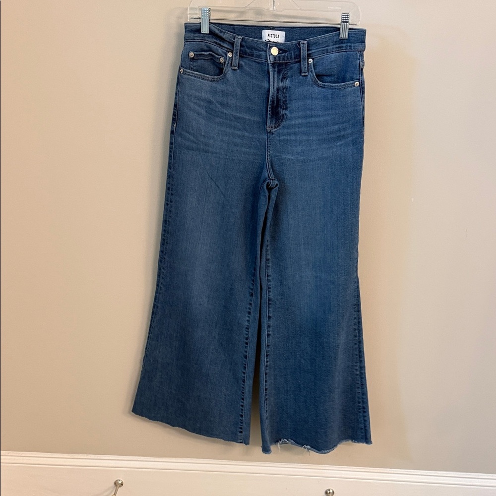 pistola Dark Blue High-Rise Wide Leg Jeans